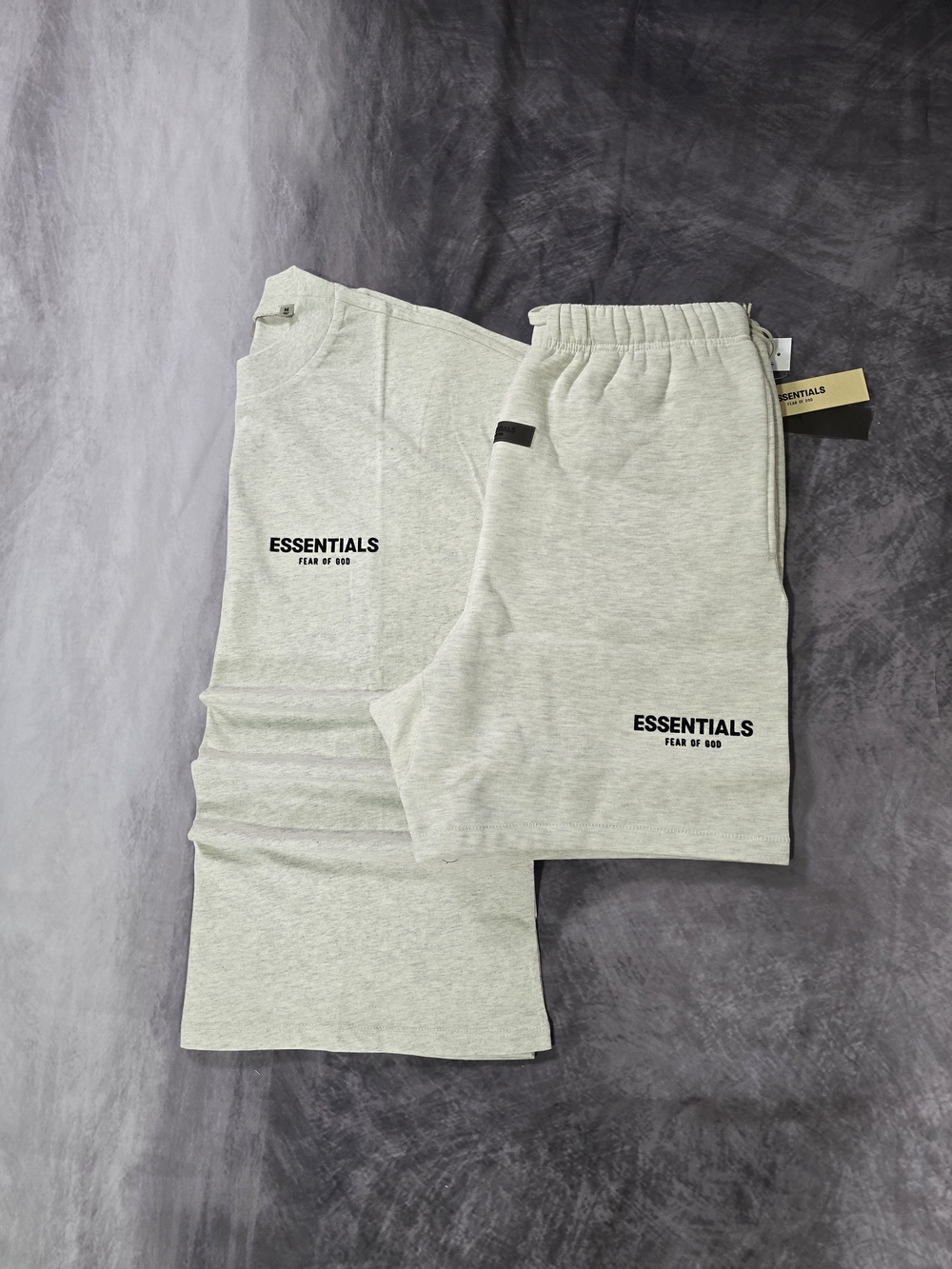 2-Piece Athletic Set - Light Heather Gray T-Shirt and Shorts